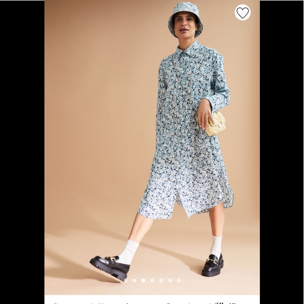 H&M Floral Button Down Collared Dress